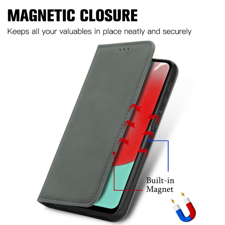 For Samsung Galaxy A32 4G Retro Skin Feel Business Magnetic Horizontal Flip Leather Case With Holder & Card Slots & Wallet & Photo Frame