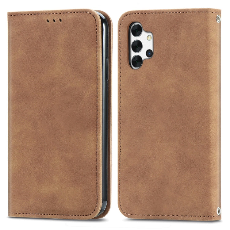 For Samsung Galaxy A32 4G Retro Skin Feel Business Magnetic Horizontal Flip Leather Case With Holder & Card Slots & Wallet & Photo Frame