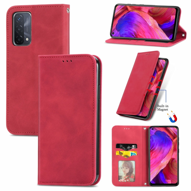 For OPPO A93 5G Retro Skin Feel Business Magnetic Horizontal Flip Leather Case With Holder & Card Slots & Wallet & Photo Frame