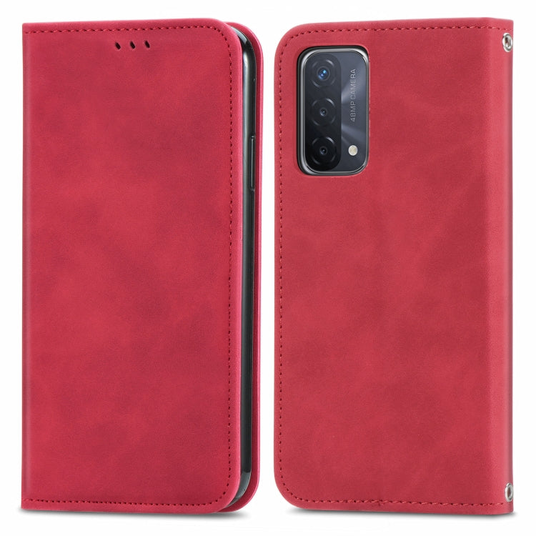 For OPPO A93 5G Retro Skin Feel Business Magnetic Horizontal Flip Leather Case With Holder & Card Slots & Wallet & Photo Frame