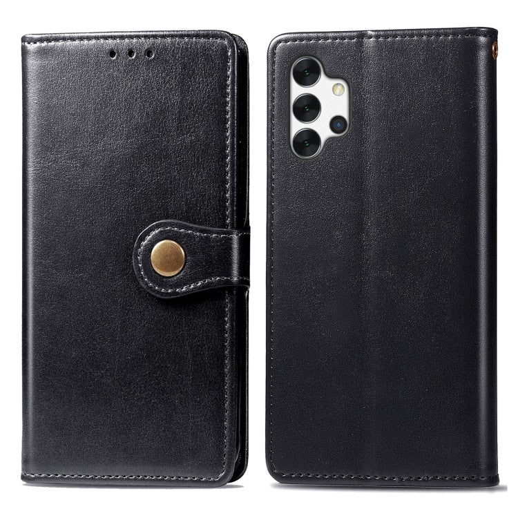 For Samsung Galaxy A32 4G Solid Color Leather Buckle Phone Case with Lanyard & Photo Frame & Card Slot & Wallet & Stand Function