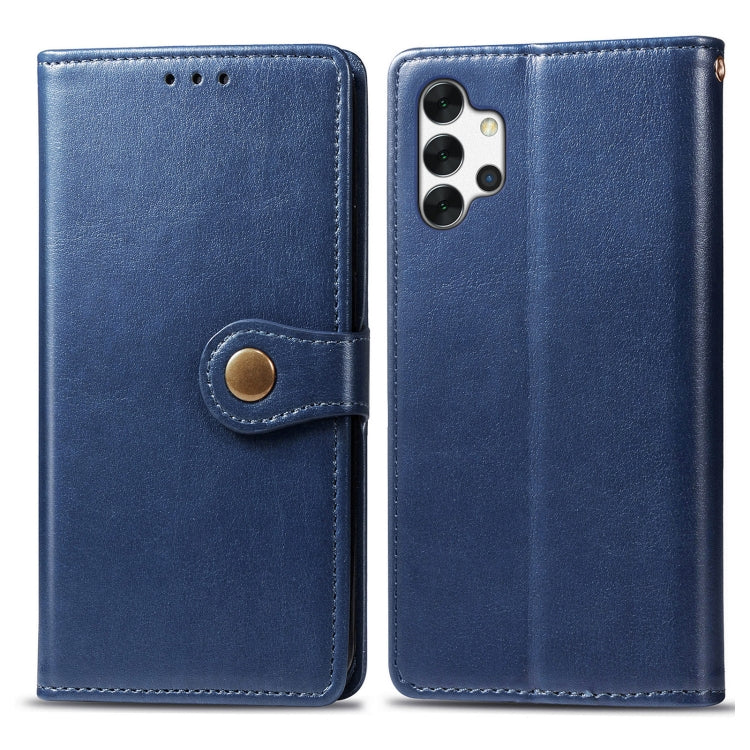 For Samsung Galaxy A32 4G Solid Color Leather Buckle Phone Case with Lanyard & Photo Frame & Card Slot & Wallet & Stand Function