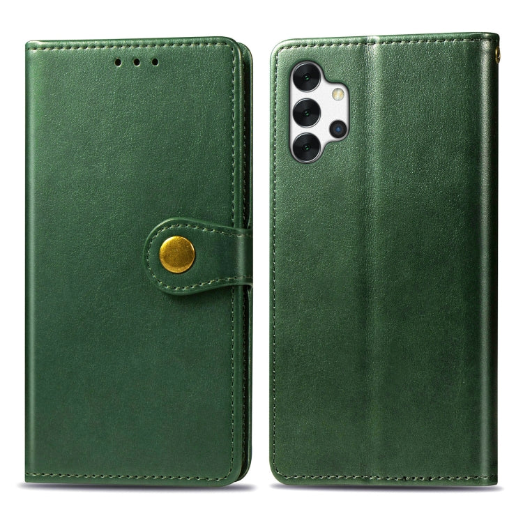 For Samsung Galaxy A32 4G Solid Color Leather Buckle Phone Case with Lanyard & Photo Frame & Card Slot & Wallet & Stand Function