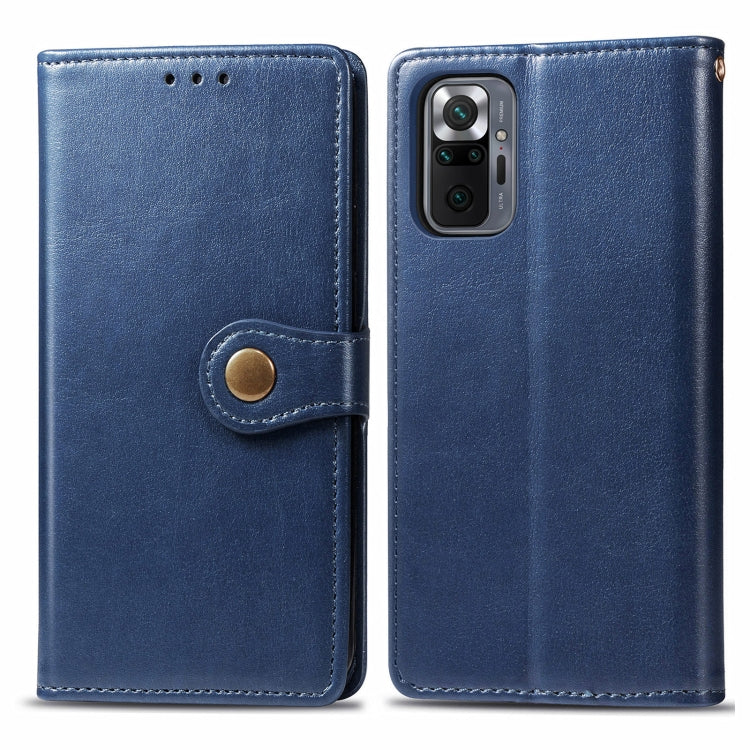 For Xiaomi Redmi Note 10 Pro Solid Color Leather Buckle Phone Case with Lanyard & Photo Frame & Card Slot & Wallet & Stand Function