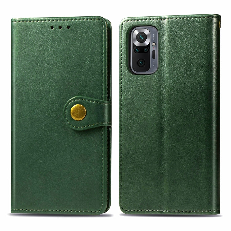 For Xiaomi Redmi Note 10 Pro Solid Color Leather Buckle Phone Case with Lanyard & Photo Frame & Card Slot & Wallet & Stand Function