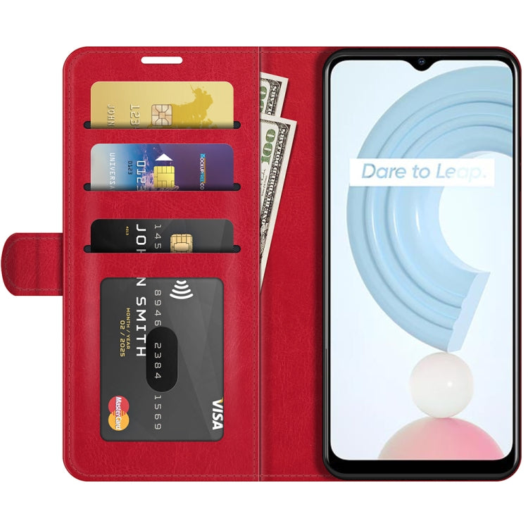 For OPPO Realme C21 R64 Texture Single Horizontal Flip Protective Case with Holder & Card Slots & Wallet & Photo Frame