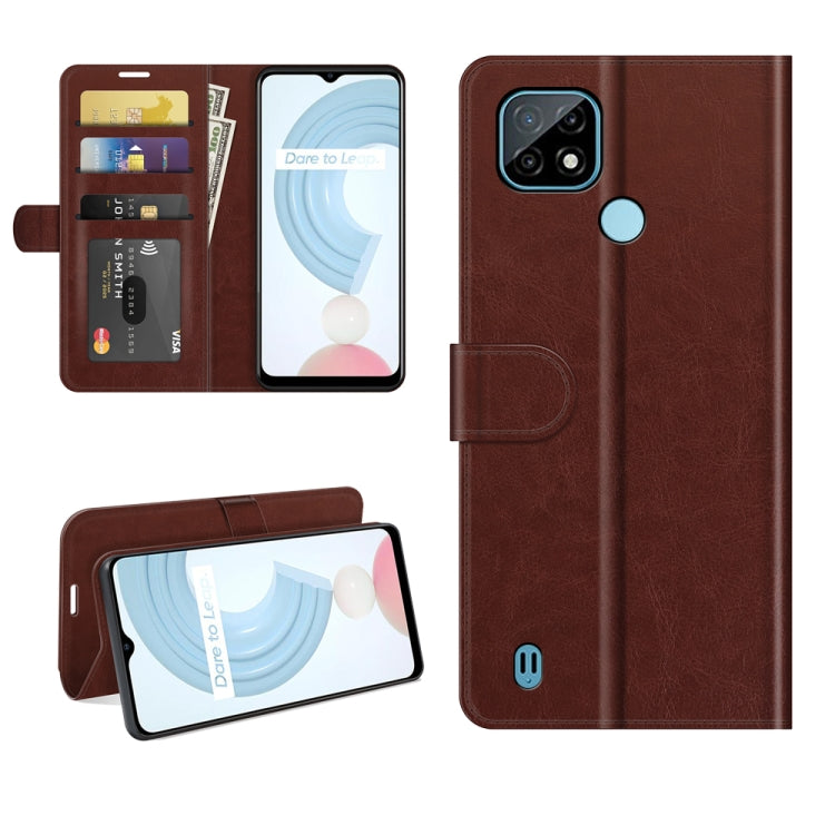For OPPO Realme C21 R64 Texture Single Horizontal Flip Protective Case with Holder & Card Slots & Wallet & Photo Frame