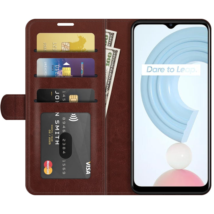 For OPPO Realme C21 R64 Texture Single Horizontal Flip Protective Case with Holder & Card Slots & Wallet & Photo Frame
