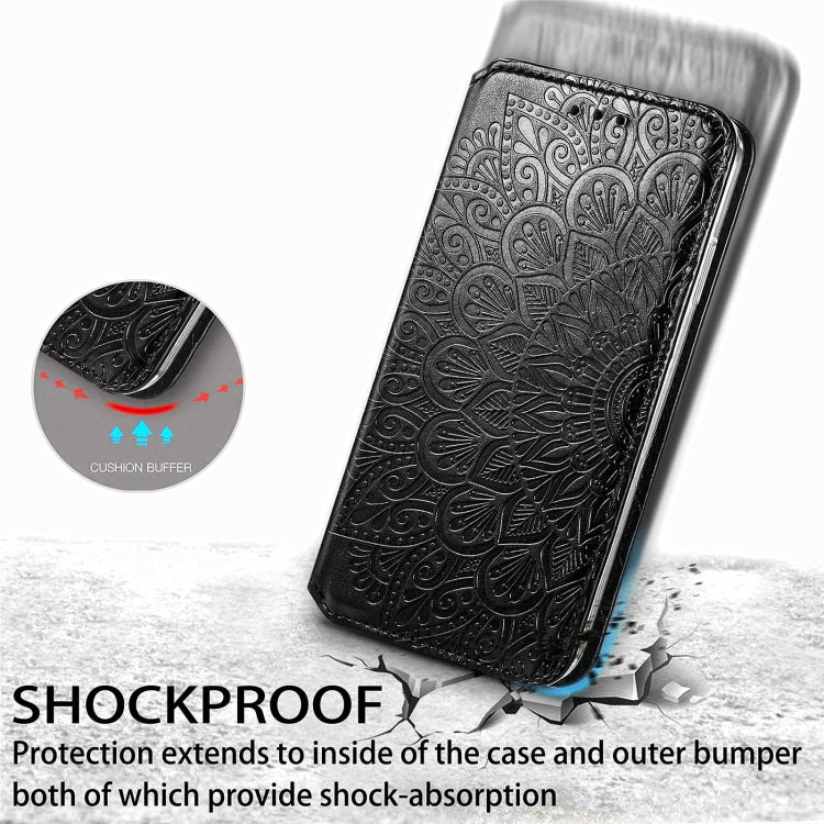 For Xiaomi Redmi Note 10 5G Blooming Mandala Embossed Pattern Magnetic Horizontal Flip Leather Case with Holder & Card Slots & Wallet