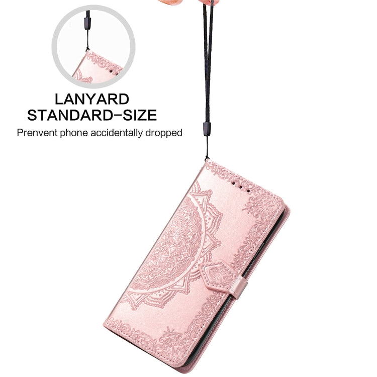 For Galaxy A32 4G Mandala Flower Embossed Horizontal Flip Leather Case with Bracket / Card Slot / Wallet / Lanyard