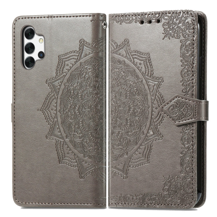 For Galaxy A32 4G Mandala Flower Embossed Horizontal Flip Leather Case with Bracket / Card Slot / Wallet / Lanyard