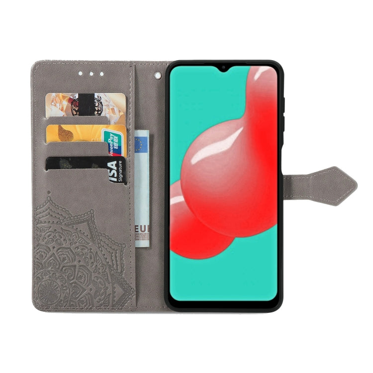 For Galaxy A32 4G Mandala Flower Embossed Horizontal Flip Leather Case with Bracket / Card Slot / Wallet / Lanyard