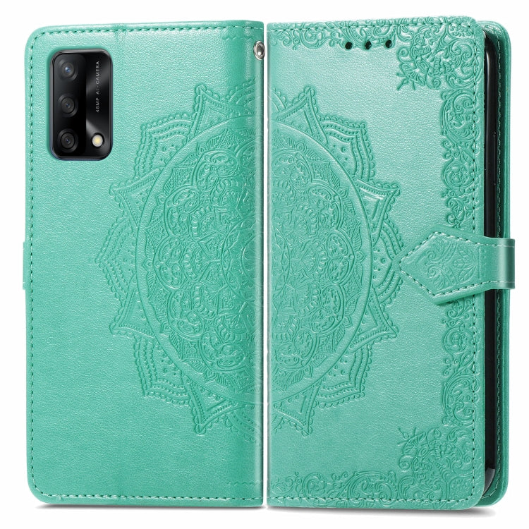 For OPPO F19 Mandala Flower Embossed Horizontal Flip Leather Case with Bracket / Card Slot / Wallet / Lanyard