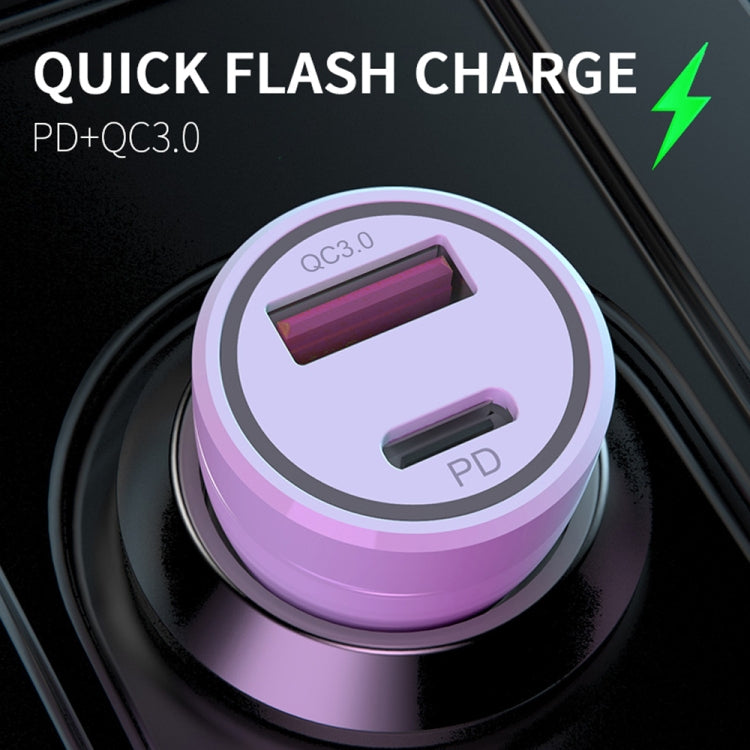 P21 Portable PD 20W + QC3.0 18W Dual Ports Fast Car Charger with USB to Micro USB Cable Kit