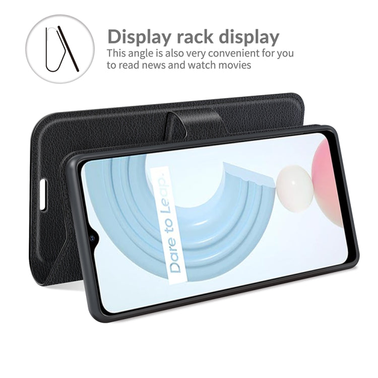 For OPPO Realme C21 Litchi Texture Horizontal Flip Protective Case with Holder & Card Slots & Wallet