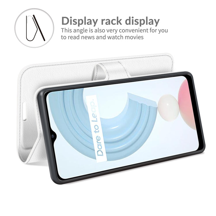 For OPPO Realme C21 Litchi Texture Horizontal Flip Protective Case with Holder & Card Slots & Wallet