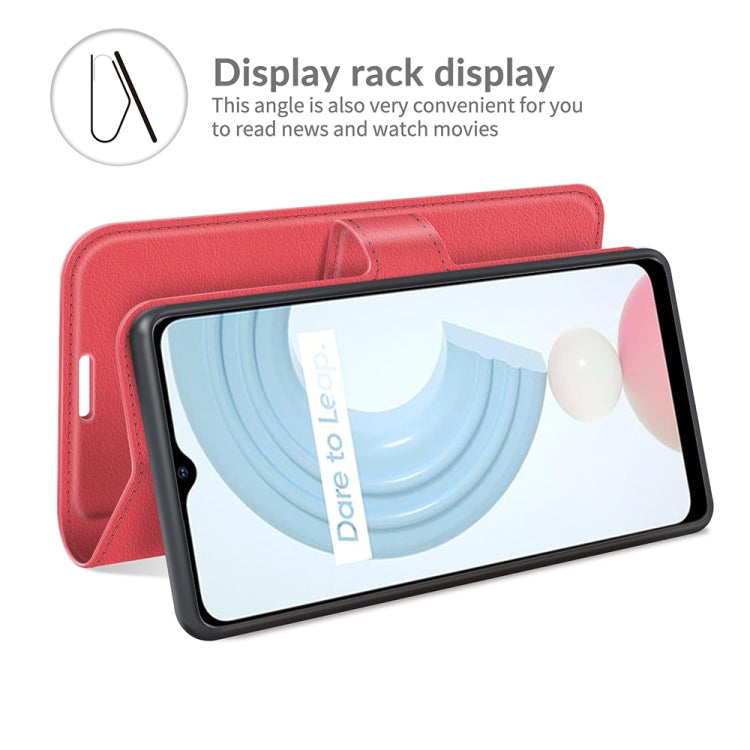 For OPPO Realme C21 Litchi Texture Horizontal Flip Protective Case with Holder & Card Slots & Wallet