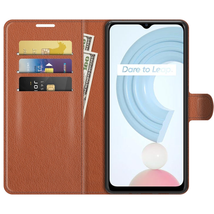 For OPPO Realme C21 Litchi Texture Horizontal Flip Protective Case with Holder & Card Slots & Wallet