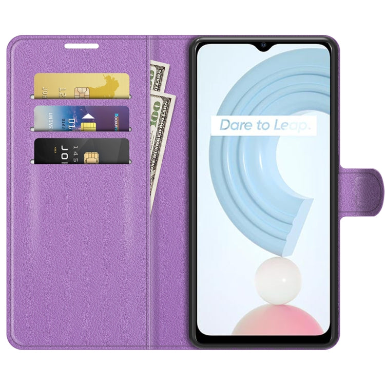 For OPPO Realme C21 Litchi Texture Horizontal Flip Protective Case with Holder & Card Slots & Wallet