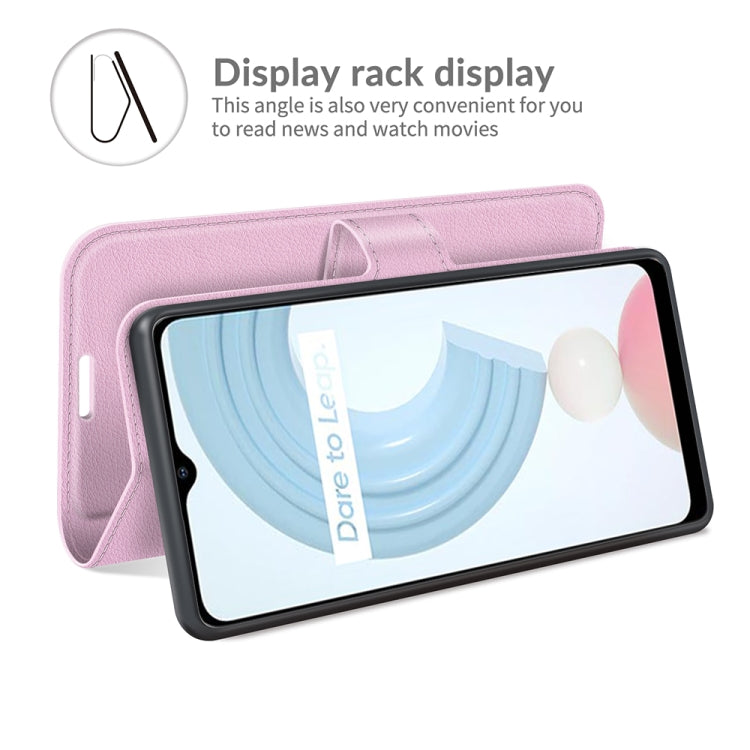 For OPPO Realme C21 Litchi Texture Horizontal Flip Protective Case with Holder & Card Slots & Wallet