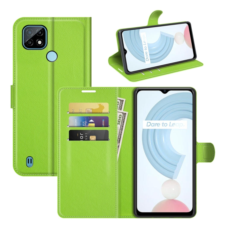 For OPPO Realme C21 Litchi Texture Horizontal Flip Protective Case with Holder & Card Slots & Wallet