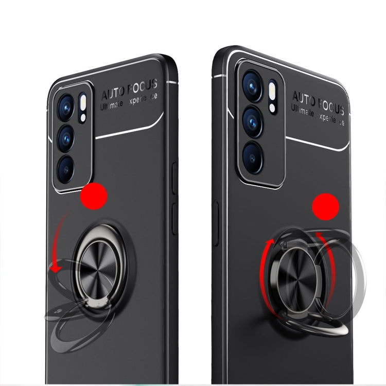 For OPPO Reno6 5G Metal Ring Holder 360 Degree Rotating TPU Case