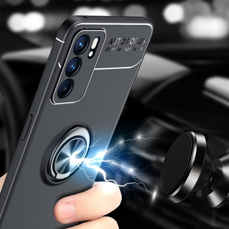 For OPPO Reno6 5G Metal Ring Holder 360 Degree Rotating TPU Case