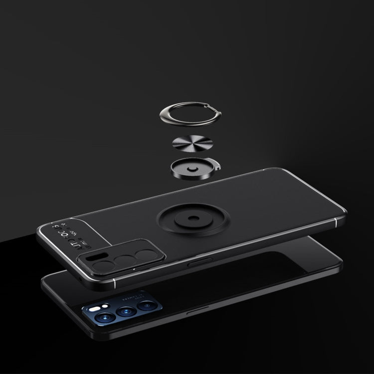 For OPPO Reno6 5G Metal Ring Holder 360 Degree Rotating TPU Case