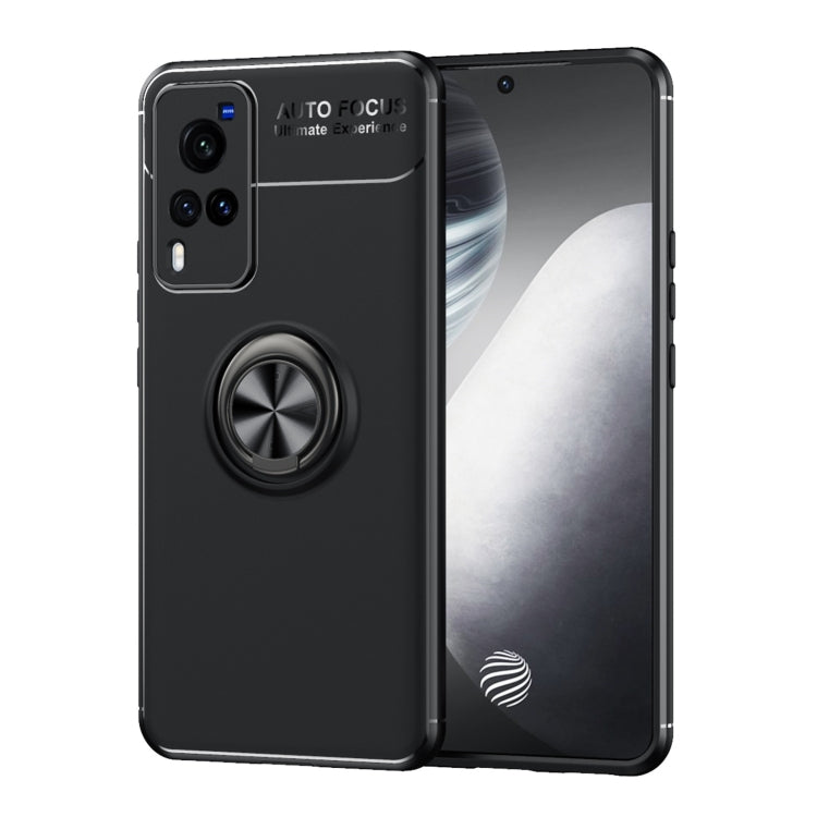 For vivo X60 Pro  Metal Ring Holder 360 Degree Rotating TPU Case