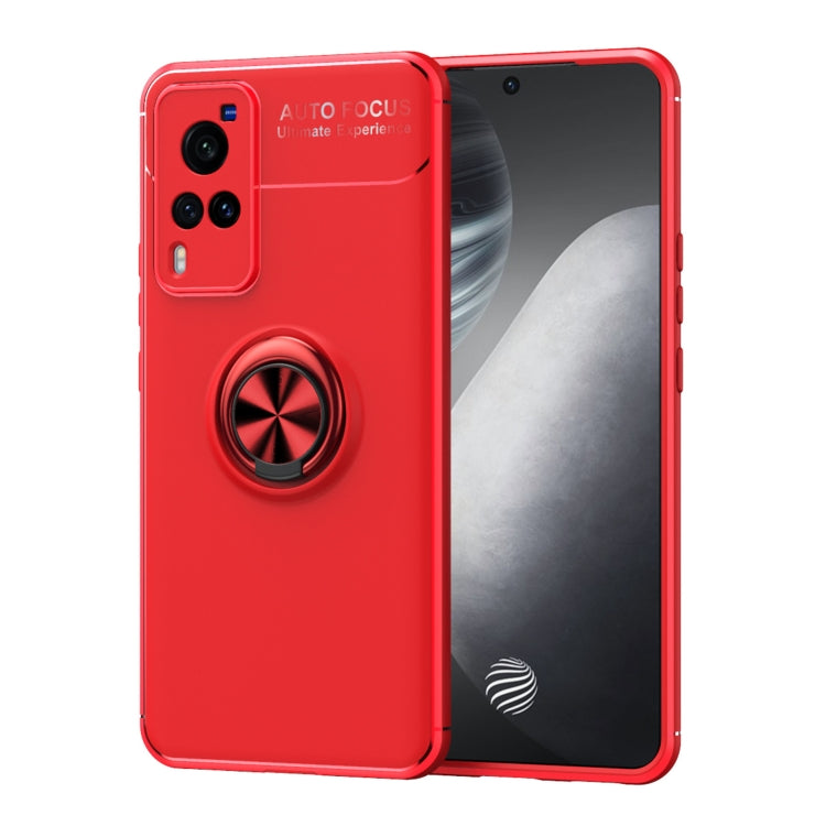 For vivo X60 Pro  Metal Ring Holder 360 Degree Rotating TPU Case