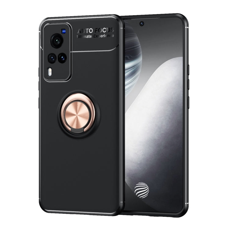 For vivo X60 Pro  Metal Ring Holder 360 Degree Rotating TPU Case