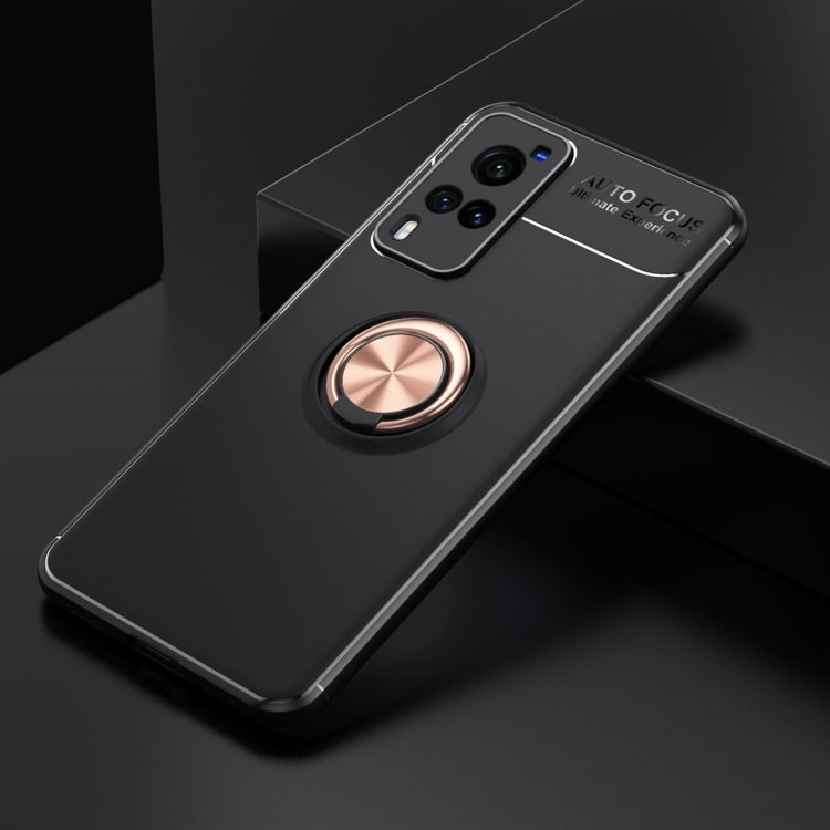 For vivo X60 Pro  Metal Ring Holder 360 Degree Rotating TPU Case