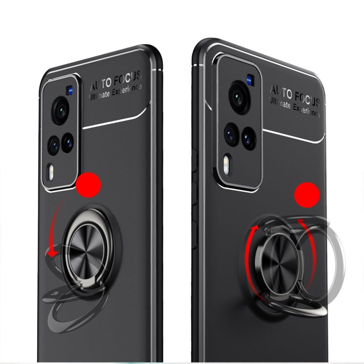 For vivo X60 Pro  Metal Ring Holder 360 Degree Rotating TPU Case