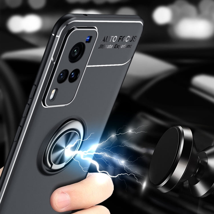 For vivo X60 Pro  Metal Ring Holder 360 Degree Rotating TPU Case