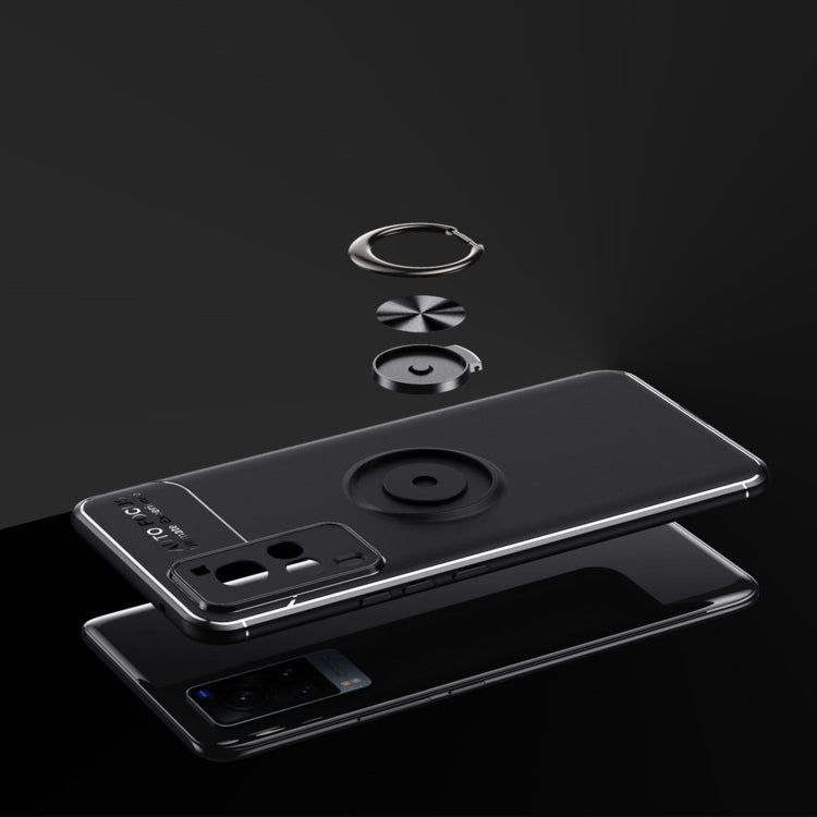 For vivo X60 Pro  Metal Ring Holder 360 Degree Rotating TPU Case