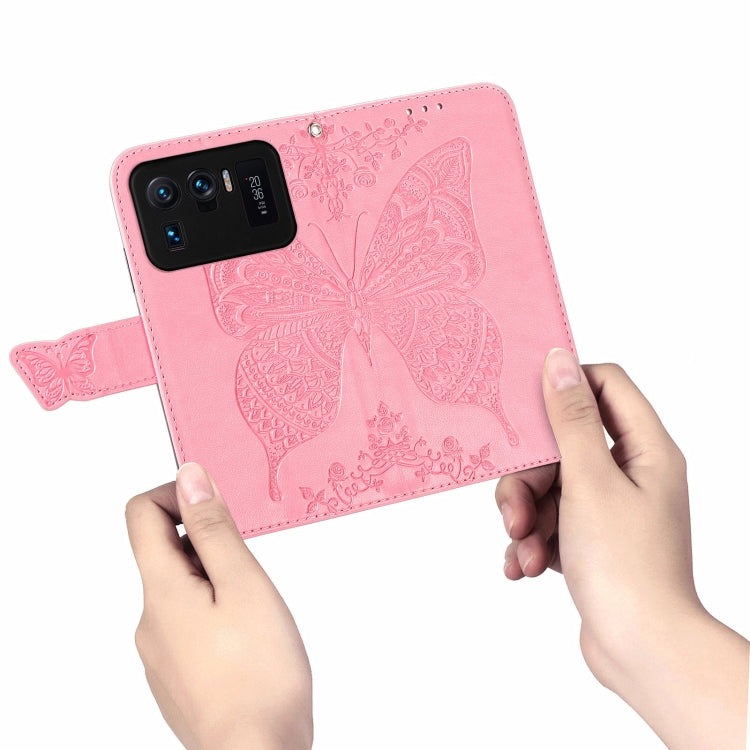For Xiaomi Mi 11 Ultra Butterfly Love Flowers Embossed Horizontal Flip Leather Case with Holder & Card Slots & Wallet & Lanyard