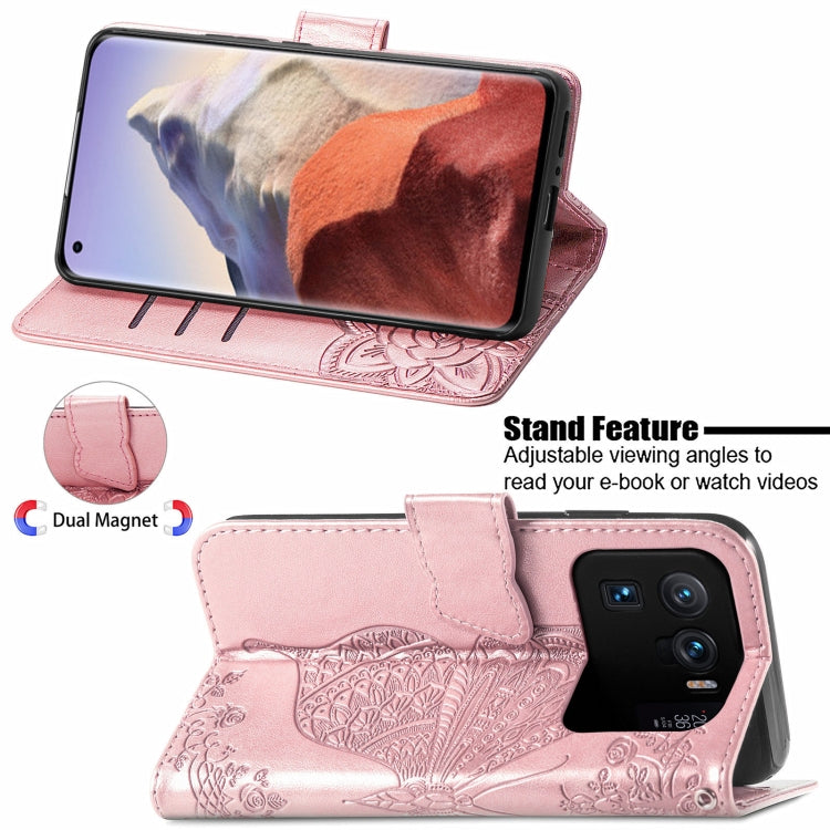 For Xiaomi Mi 11 Ultra Butterfly Love Flowers Embossed Horizontal Flip Leather Case with Holder & Card Slots & Wallet & Lanyard