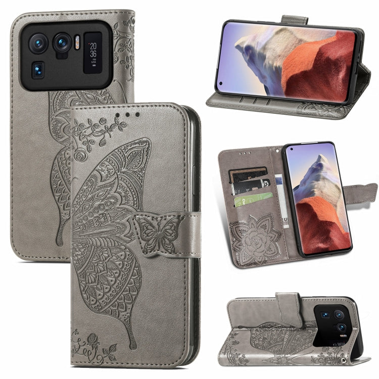 For Xiaomi Mi 11 Ultra Butterfly Love Flowers Embossed Horizontal Flip Leather Case with Holder & Card Slots & Wallet & Lanyard