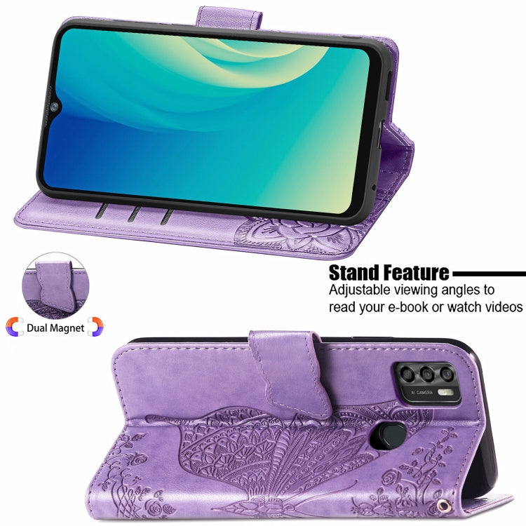 For ZTE Blade A7S 2020 Butterfly Love Flowers Embossed Horizontal Flip Leather Case with Holder & Card Slots & Wallet & Lanyard