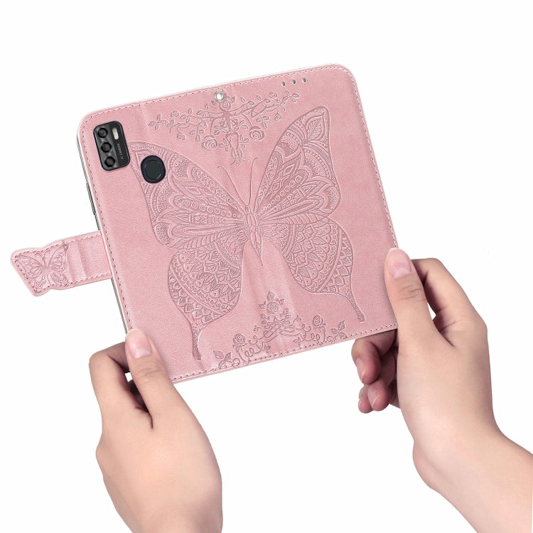 For ZTE Blade A7S 2020 Butterfly Love Flowers Embossed Horizontal Flip Leather Case with Holder & Card Slots & Wallet & Lanyard