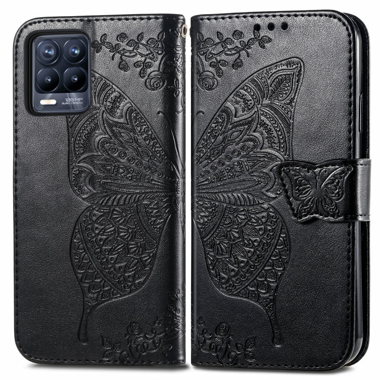 For Realme V13 5G/ 8 5G / Q3i 5G / Q3 5G Butterfly Love Flowers Embossed Horizontal Flip Leather Case with Holder & Card Slots & Wallet & Lanyard