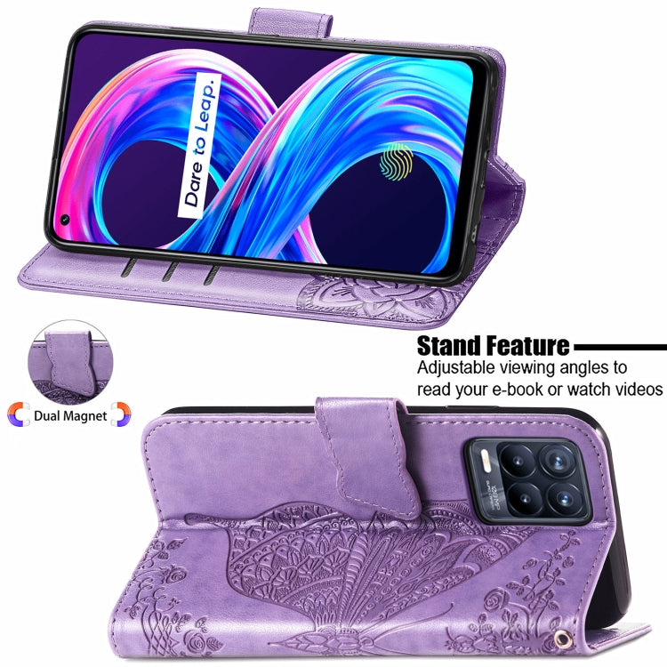 For Realme V13 5G/ 8 5G / Q3i 5G / Q3 5G Butterfly Love Flowers Embossed Horizontal Flip Leather Case with Holder & Card Slots & Wallet & Lanyard