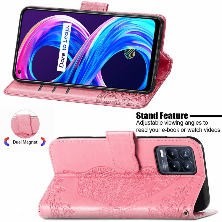 For Realme V13 5G/ 8 5G / Q3i 5G / Q3 5G Butterfly Love Flowers Embossed Horizontal Flip Leather Case with Holder & Card Slots & Wallet & Lanyard
