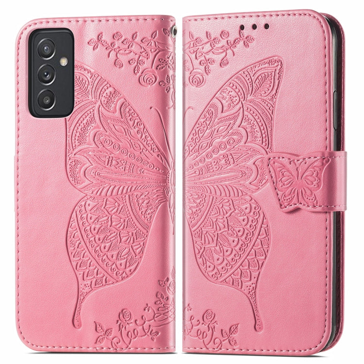 For Samsung Galaxy A82 5G Butterfly Love Flower Embossed Horizontal Flip Leather Case with Bracket / Card Slot / Wallet / Lanyard