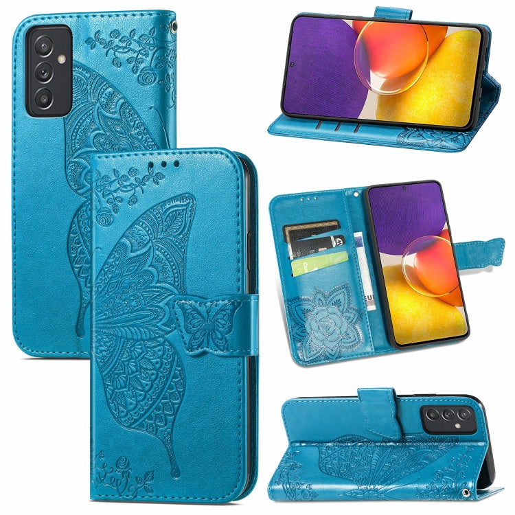 For Samsung Galaxy A82 5G Butterfly Love Flower Embossed Horizontal Flip Leather Case with Bracket / Card Slot / Wallet / Lanyard