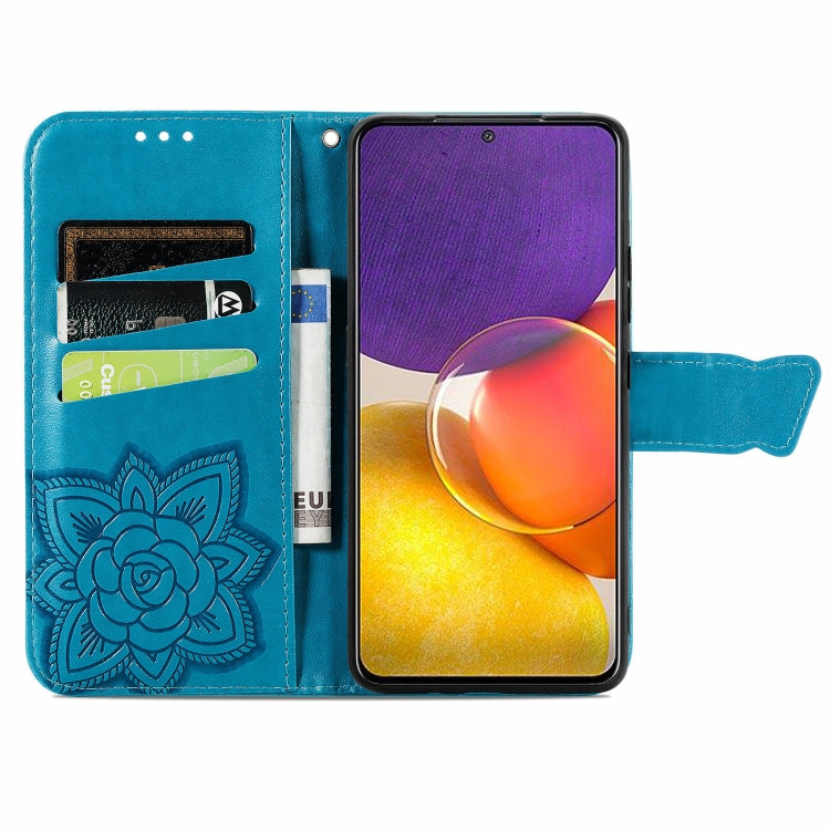 For Samsung Galaxy A82 5G Butterfly Love Flower Embossed Horizontal Flip Leather Case with Bracket / Card Slot / Wallet / Lanyard