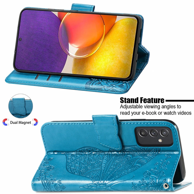 For Samsung Galaxy A82 5G Butterfly Love Flower Embossed Horizontal Flip Leather Case with Bracket / Card Slot / Wallet / Lanyard