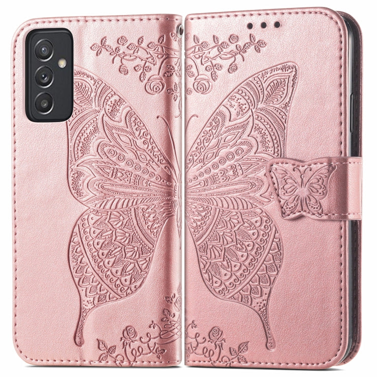 For Samsung Galaxy A82 5G Butterfly Love Flower Embossed Horizontal Flip Leather Case with Bracket / Card Slot / Wallet / Lanyard
