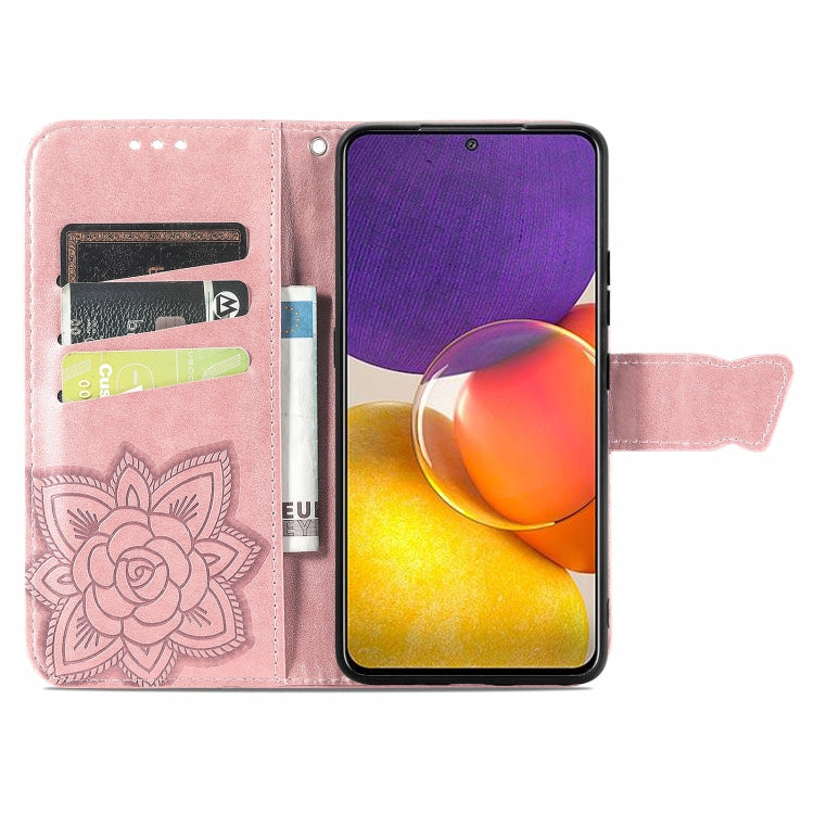 For Samsung Galaxy A82 5G Butterfly Love Flower Embossed Horizontal Flip Leather Case with Bracket / Card Slot / Wallet / Lanyard