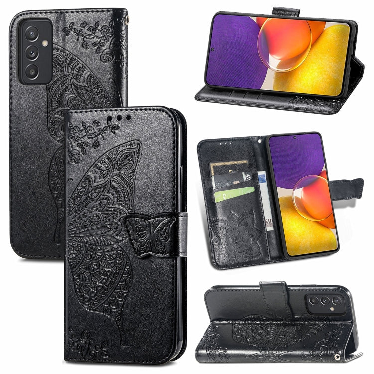 For Samsung Galaxy A82 5G Butterfly Love Flower Embossed Horizontal Flip Leather Case with Bracket / Card Slot / Wallet / Lanyard